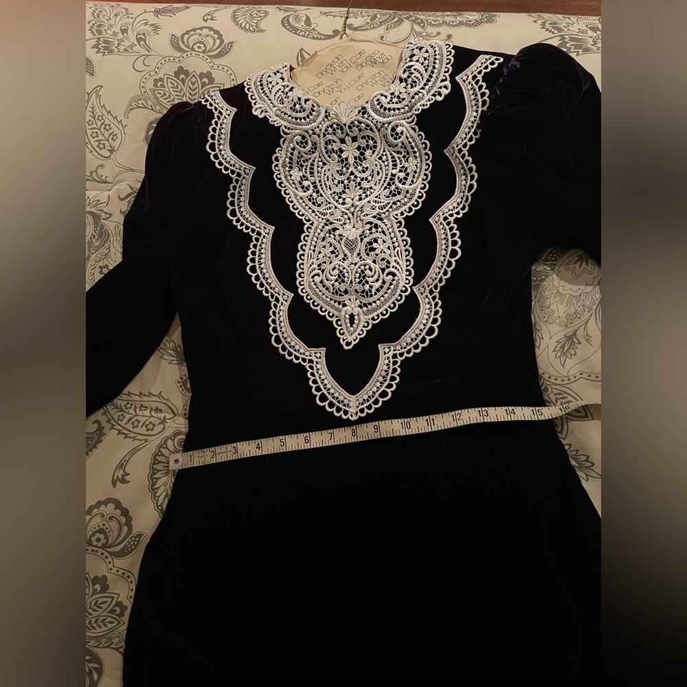 Vintage JESSICA MCCLINTOCK PURPLE DRESS - Picture 5 of 16